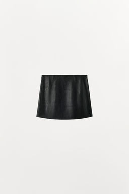 100% LEATHER MINI SKIRT - Zara фото 9