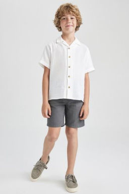 Erkek Cocuk Beli Lastikli Muslin Sort