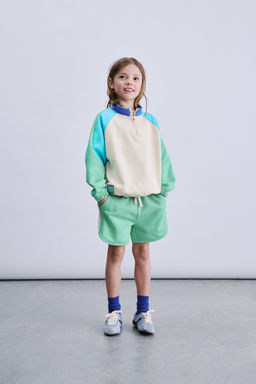 SUDADERA COLOR BLOCK / Verde / Crudo - Zara фото 6