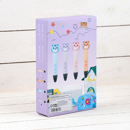 3D ручка Тигрёнок, работа с пластиком PLA, USB кабель питания, фиолетовая