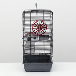 Клетка для грызунов Пижон №5, с 3 этажами, укомплектованная, 41 х 30 х 58 см, серая  фото 2