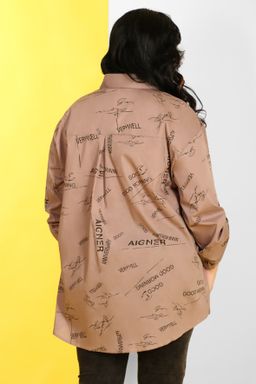 Рубашка женская бежевая оверсайз - Almond фото 2