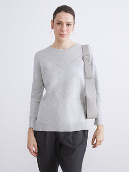 Bisiklet Yaka Desenli Kad?n Triko Kazak