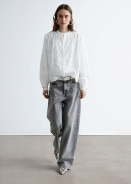 Blusa voluminosa con apliques florales - H&m фото 4