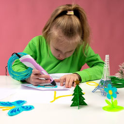 3D ручка Luazon, дисплей, работа с пластиком ABS и PLA, пластик в комплекте, розовая - Luazon home фото 6