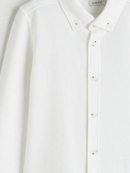 Uzun Kollu Dokulu Erkek ?ocuk G?mlek