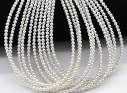 Бусины жемчуг шарик 3мм белый, 40см, 134 бусины Радуга камня
