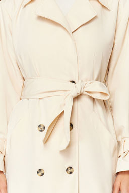 Trendyolmilla Haki Kemerli Ruzgarl?k Detayl? Su Itici Uzun Trenckot TWOSS21TR0005  фото 14