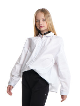 Рубашка для девочки подросткам школьная форма 22-7617 белый - Mini maxi фото 8