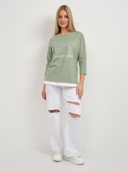 Лонгслив женский Лео фисташка