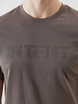 Bisiklet Yaka Bask?l? Penye Erkek Ti??rt