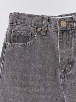 Джинсы для девочек серые с декоративными бусинами - Mark formelle фото 9