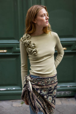 FLORAL WOOL SWEATER - Zara фото 3