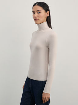 Джемпер с высоким воротником в риб / Zarina  фото 4