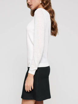 CONTE Классический джемпер из пряжи с вискозой и льном LDK 088 off-white - Conte elegant фото 2