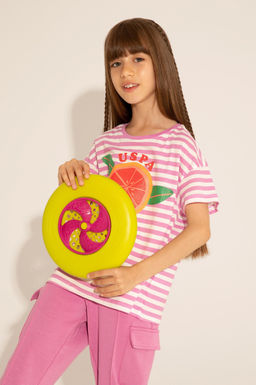 U. S. Polo Assn / Фиолетовая футболка с круглым вырезом для девочек - U.s. polo assn фото 6