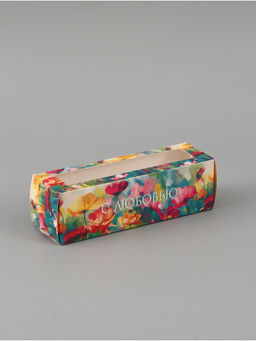 Цена за 5 шт. Коробка подарочная с окном «С любовью. Цветы», 18×5.5×5.5 см, самосборная