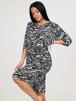 039 ДОМАШНИЙ КОСТЮМ ЖЕНСКИЙ (шорты) (Зебра/серый) - А-дина фото 4