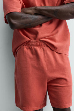 BERMUDA RELAXED FIT ALGOD?N - LINO / Rayas marrones - Zara фото 7