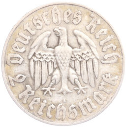 2 рейхсмарки 1933 года A Германия 450 лет со дня рождения Мартина Лютера