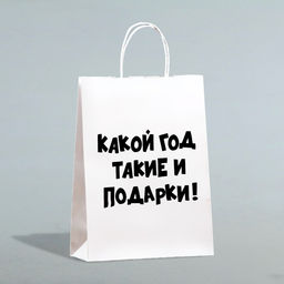 Пакет подарочный с приколами, Какой год такие и подарки, белый, 32 х 24 х 10,5 см - UPAK LAND фото 5