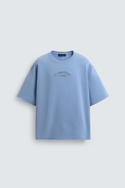 SUDADERA LAVADA ESTAMPADO CONTRASTE / Celeste - Zara фото 7