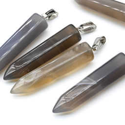 Подвеска из агата бразильского кристалл 11*48мм - Радуга камня фото 2