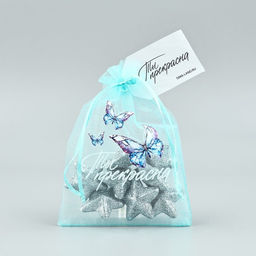 Цена за 5 шт. Мешочек подарочный из фатина с термонаклейкой Ты прекрасна, 11 х 16 см +/- 1.5 см