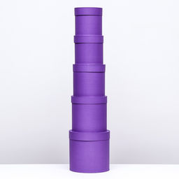 Набор шляпных коробок 5в1, темная лаванда, 23 х 23 - 15 х 15 см - Simaland фото 3