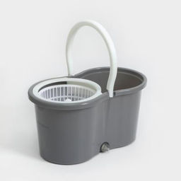 Швабра с отжимом и ведром на колёсиках с пластиковой центрифугой Доляна, 14 л, швабра, запасная насадка из микрофибры, МИКС