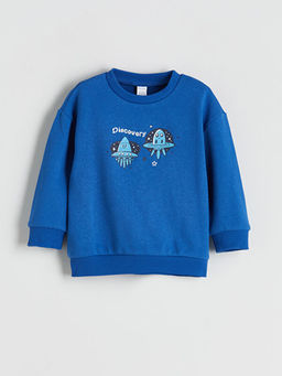 Bask?l? Erkek ?ocuk Sweatshirt ve E?ofman Alt 2li