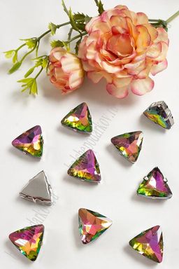 Стразы пришивные 18 мм "Треугольник" (10 шт) SF-3765, хамелеон №24