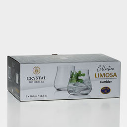 Стаканы дял виски LIMOSA, 340 мл, набор 6 шт., стекло, прозрачные