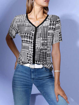 Блузка, черно-белая