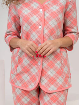 Костюм женский, цвет розовый бежевый