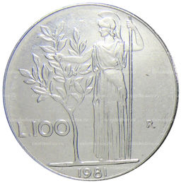 Монета 100 лир 1981 года Италия