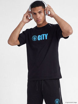 Bisiklet Yaka Manchester City Bask?l? Erkek Spor Ti??rt