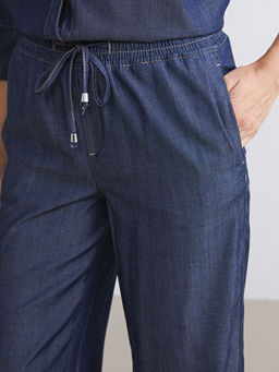 Beli Lastikli Wideleg Kad?n Jean Pantolon