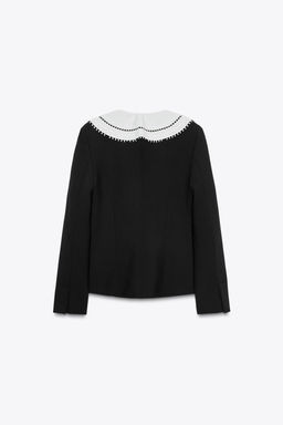 CONTRAST DETACHABLE COLLAR BLAZER - Zara фото 7