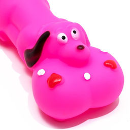 Игрушка пищащая Косточка и пес для собак, 15 х 6 см, розовая - Пижон фото 4