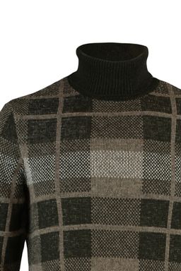 Trendyolmilla Man Haki Regular Fit Yunlu Bal?kc? Yaka Ekose Triko Kazak TMNAW22KZ0307  фото 8
