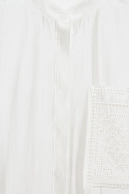 CAMISA BOLSILLO BORDADO ZW COLLECTION / Blanco - Zara фото 8