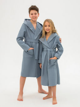 ХАЛАТ ДЕТСКИЙ С КАПЮШОНОМ ВД-СЕР-973