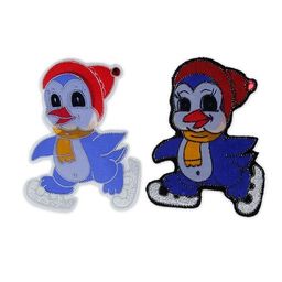 Термоаппликация BLITZ №1 12 шт 1-07 пингвин на коньках 8.5х6.5 см