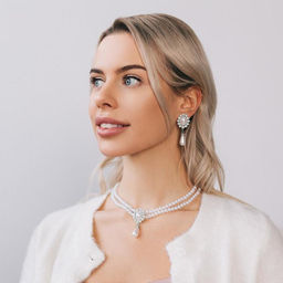 Набор 2 предмета: серьги, колье «Антуанетта» вспышка, цвет белый в серебре, 40 см