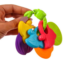 Прорезыватель - погремушка Фрукты на кольце, с эластичными деталями, Крошка Я фото 3