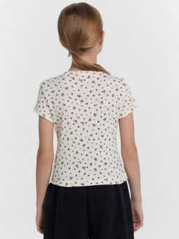 Футболка для девочек кремовая с принтом - Mark formelle фото 4