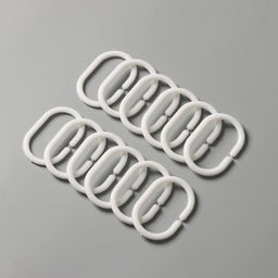 Кольца для штор Доляна, в ванную, пластик, 12 шт., 5.7×3.8 см, белые