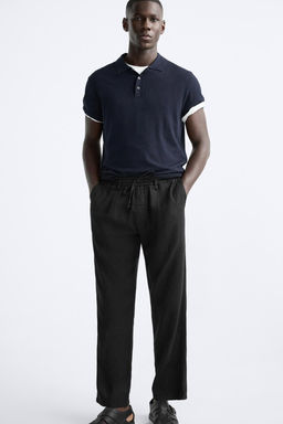 PLEATED COTTON - LINEN TROUSERS - Zara фото 16