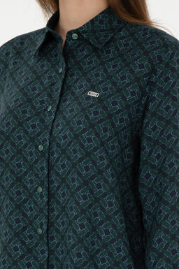 Женская темно-зеленая рубашка с длинным рукавом Неожиданная скидка в корзине - U.s. polo assn фото 7